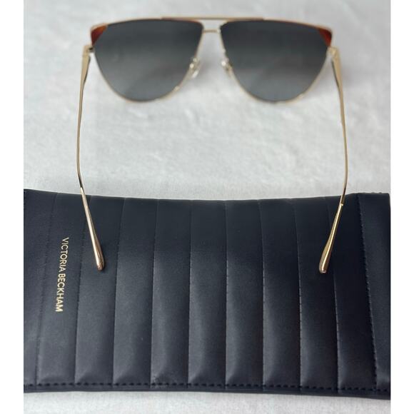 Victoria Beckham VB239S Gold Aviator Sunglasses - New - Picture 3 of 5